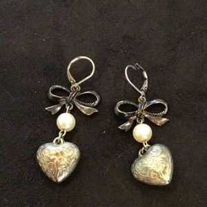 Silver Earrings with hearts